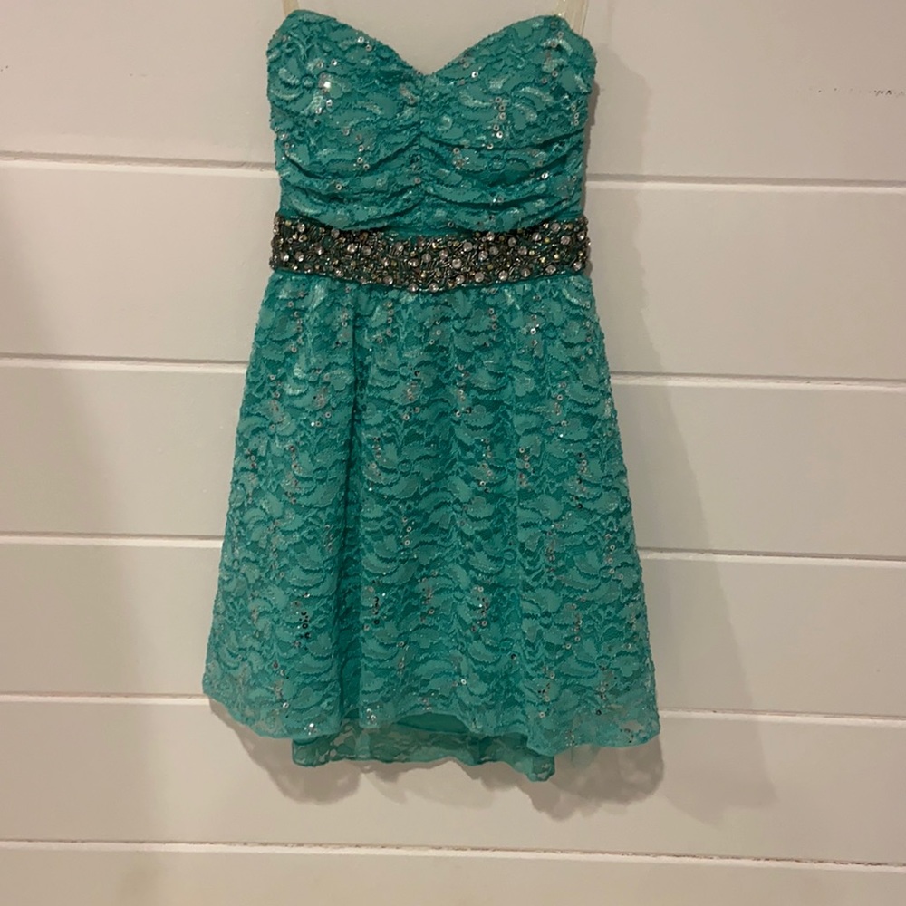 Sea foam Green Strapless Dress